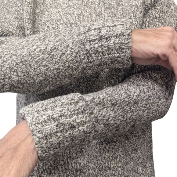 Y2K Express Wool Blend Turtleneck Sweater Gray Marled Chunky Knit Size Large - Picture 3 of 8